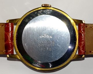 Reloj suizo Unver,  chapado oro de colec. privada.