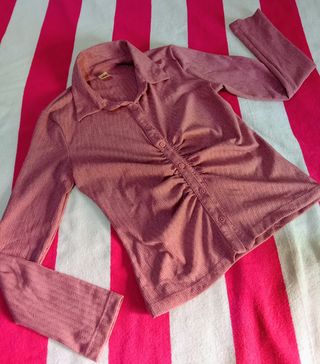 Blusa manga larga mujer rosa