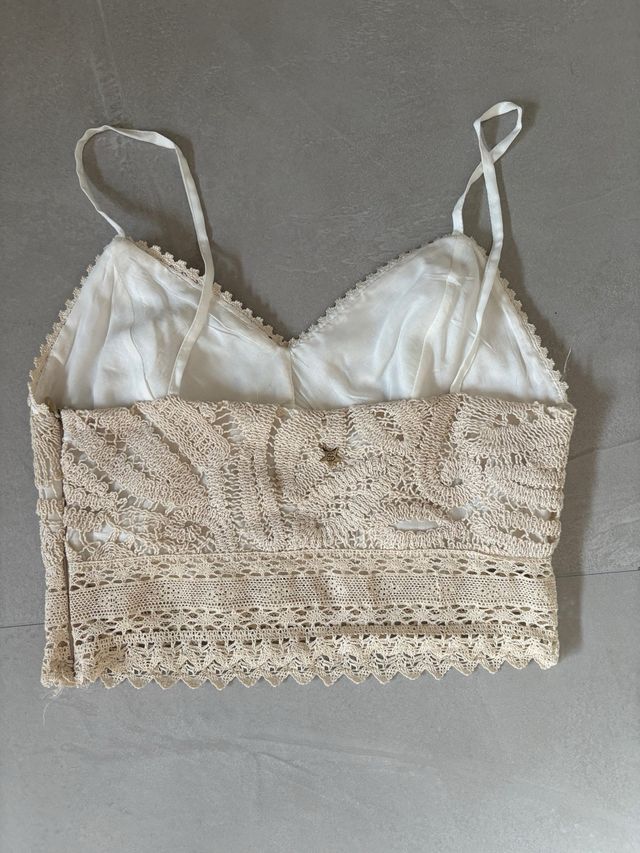 Top pizzo foderato elegante