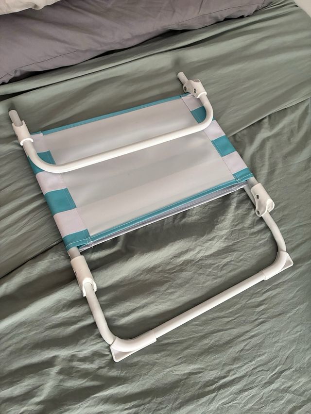 Silla de Playa Rayas Turquesa y Blanca