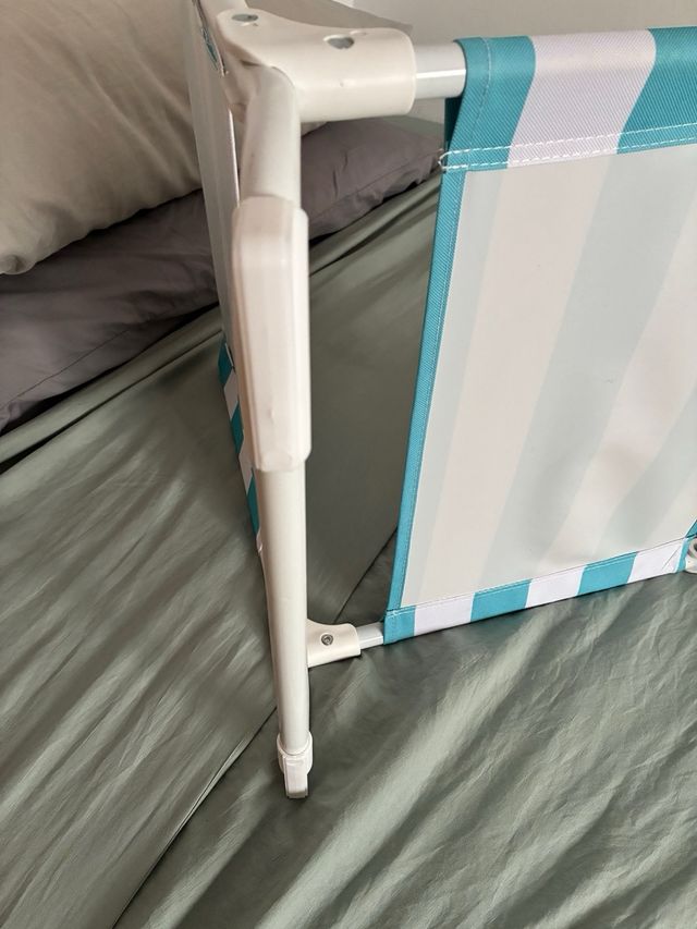 Silla de Playa Rayas Turquesa y Blanca