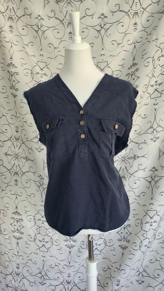 Conjunto falda y camisa azul