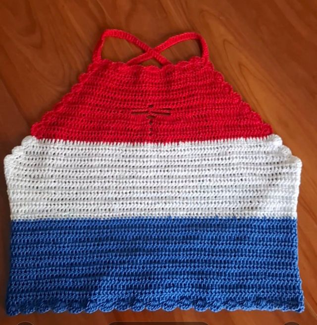 Top Crochet Tricolor .Paraguay