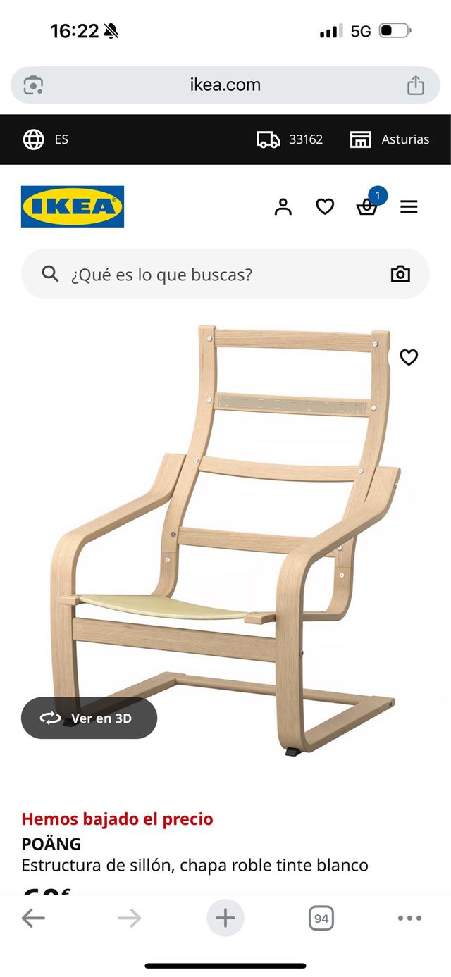 Estructura Silla IKEA POÄNG Roble