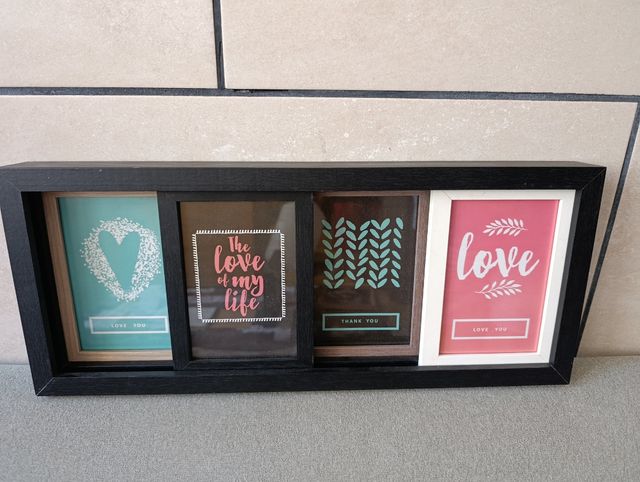 Portafotos Marco Negro 4 Fotos( 2 unidades)