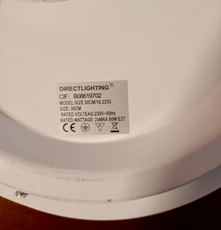 Lámpara plafón techo o pared 30x30 cm. Cristal.