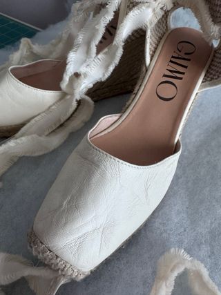 Zapato Mujer Beige Esparto Novia.