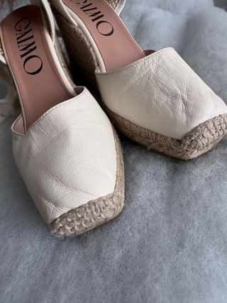 Zapato Mujer Beige Esparto Novia.
