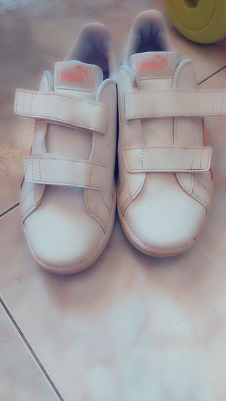 Zapatillas Puma Blancas Velcro Niña