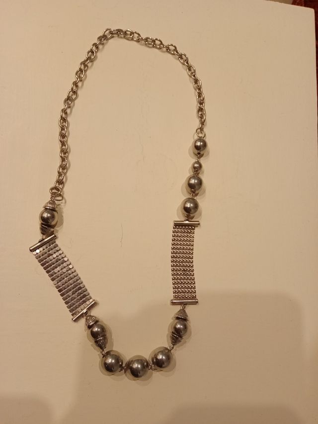 Collana Argento con Perle e Maglia