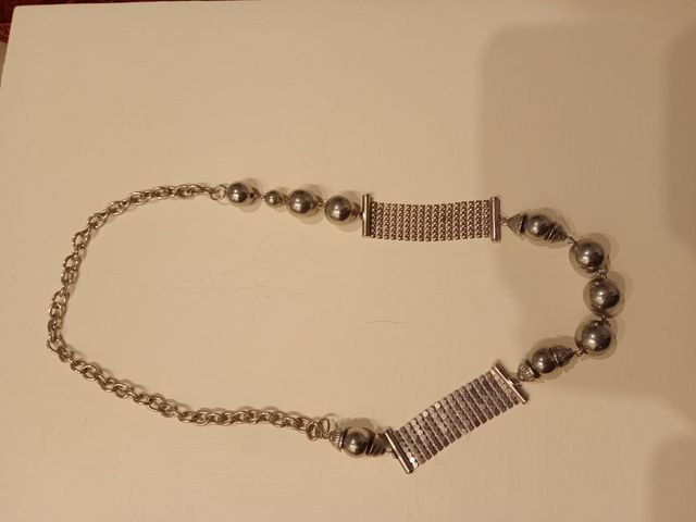 Collana Argento con Perle e Maglia