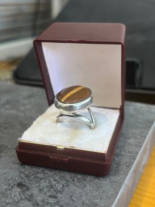 Anillo plata de ley • Piedra Natural Central