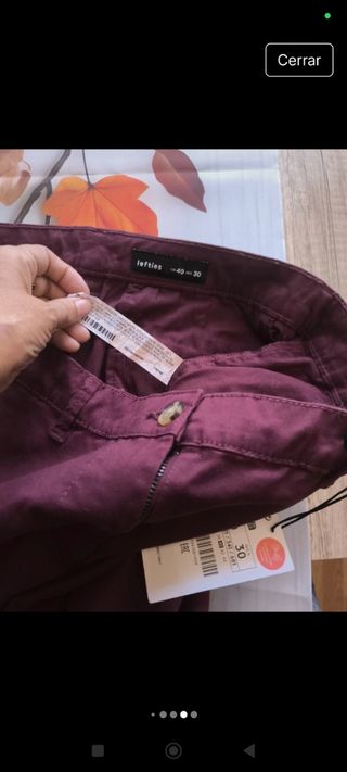 Pantalón Lefties burdeos talla L nuevo