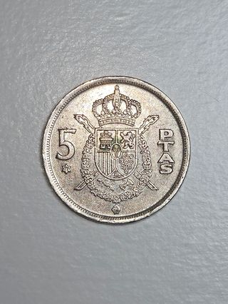 Moneda 5 PTAS Juan Carlos I 1975