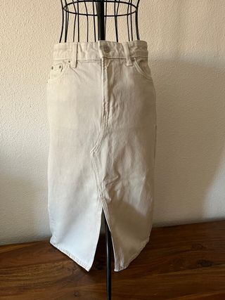 Falda larga vaquera blanca