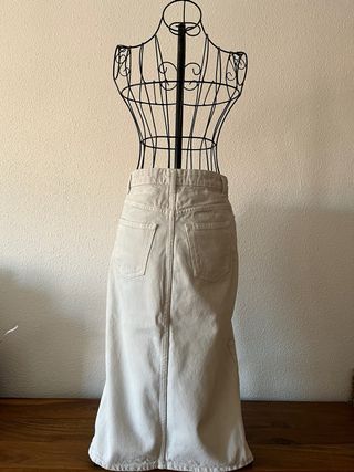 Falda larga vaquera blanca