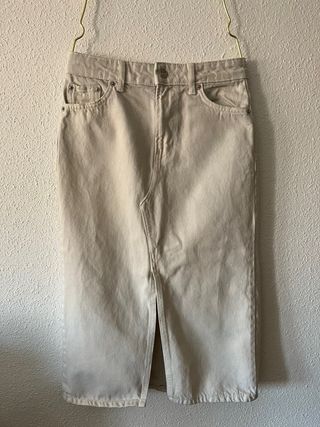 Falda larga vaquera blanca