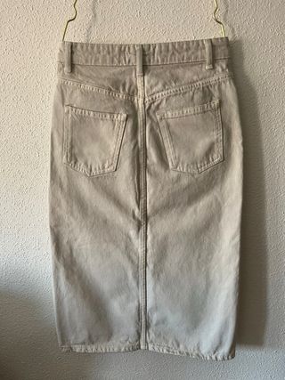 Falda larga vaquera blanca