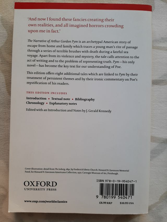 The Narrative of Arthur Gordon Pym. Poe.