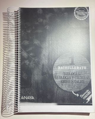 Libro de 1 bachillerato de ciencias, biologia