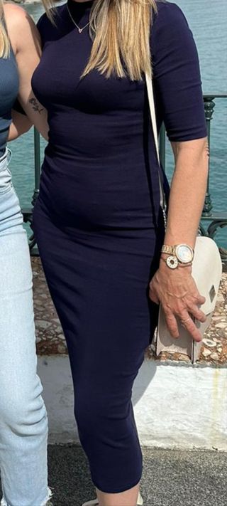 Vestido Zara manga corta azul