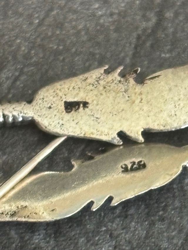 Pendientes Plata Ley 925 Pluma