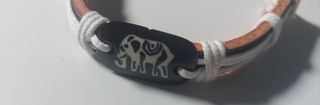 Pulsera de cuero con elefante Cordones para atar