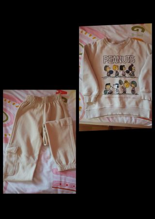 Conjunto Sudadera y Pantalón Snoopy Zara.Talla 8-9