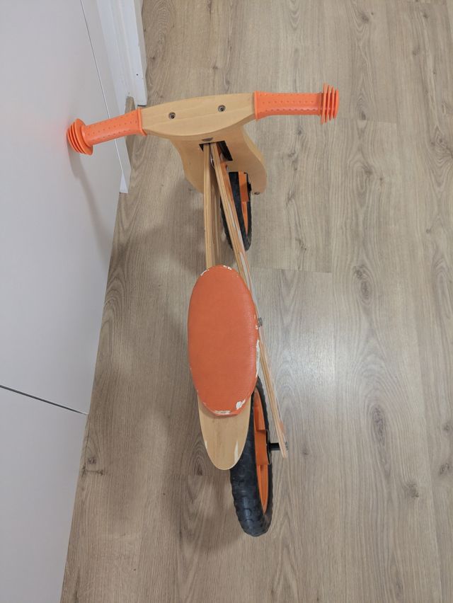 Bici sin pedales MIC madera naranja
