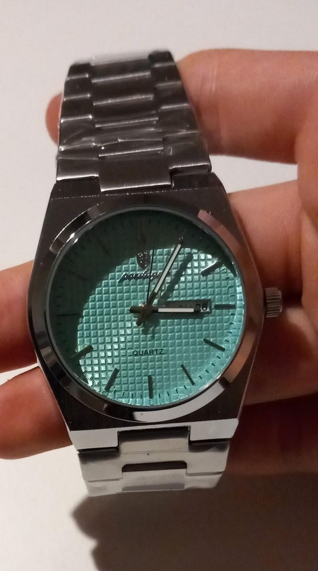 Reloj Quartz Plata y Turquesa