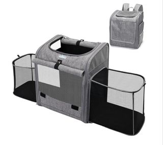 Mochila Transportín para Mascotas Gris