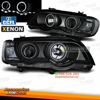FAROS XENON BMW X5 E53 99-03 OJOS ANGEL FONDO NEG