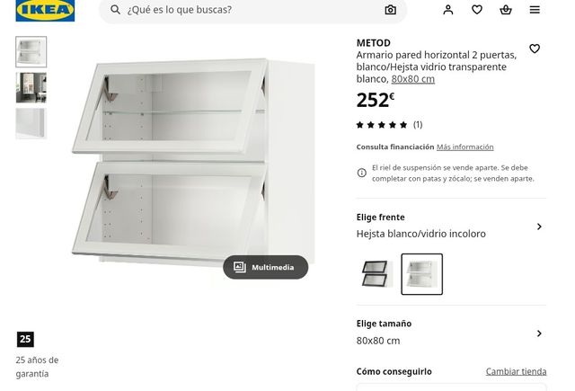Armario Pared Metod Hejsta Vidrio Blanco ikea
