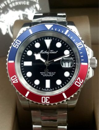 Reloj Mathey Tissot Jumbo Negro/Plateado