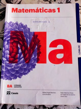 Libro de matemáticas 1 de bachillerato