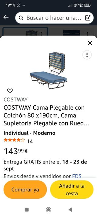 Cama Plegable Cómoda y Práctica