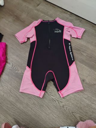 Traje neopreno niña Aqua Sphere rosa/negro talla 6