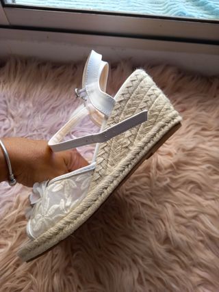 Sandalias esparto novia blancas