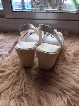 Sandalias esparto novia blancas