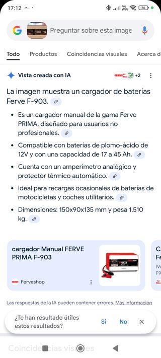 Cargador Batería Coche Ferve F-903 12V 5A