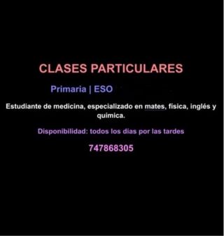 Clases particulares Primaria y ESO