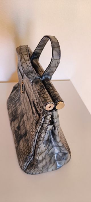 Bolso Axel gris efecto piel de cocodrilo