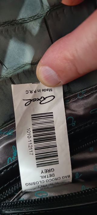 Bolso Axel gris efecto piel de cocodrilo