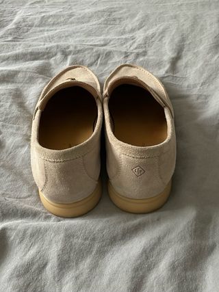 Mocasines de ante nude para mujer