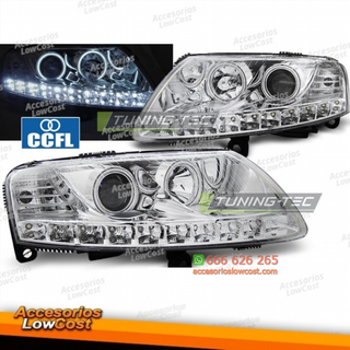 FAROS ANGEL EYES LED CROMADOS se adapta a AUDI A6