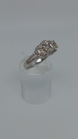 L628 Anillo Oro 18K Trio Circonitas