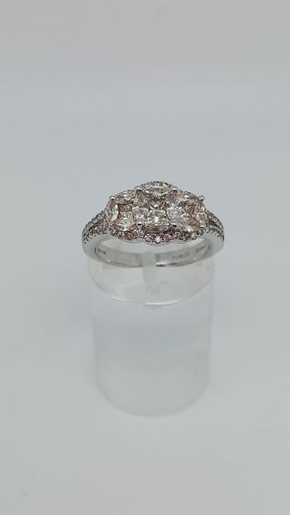 L628 Anillo Oro 18K Trio Circonitas