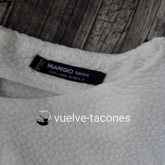 Vestido blanco textura ♡ MANGO * Talla L