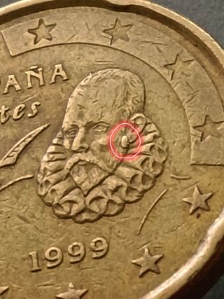 Moneda 20 céntimos España error