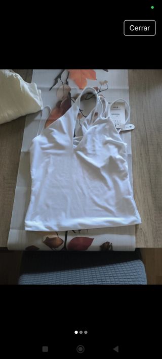 Top Bershka blanco talla S